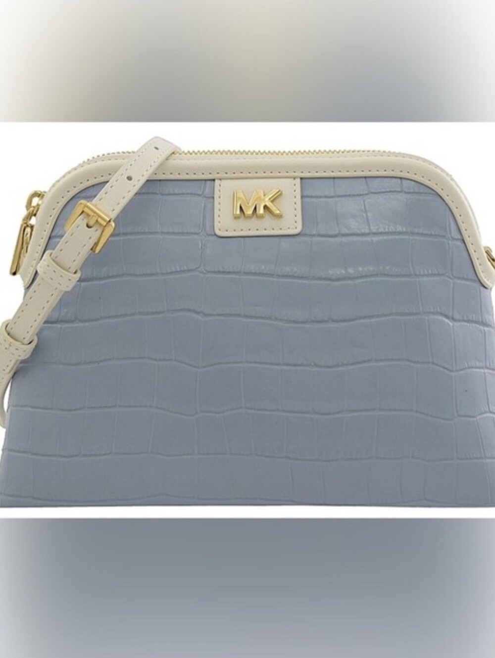 Michael Kors* Brand NEW Croc-Embossed Crossbody Bag with White Trim ♡Authentic♡
